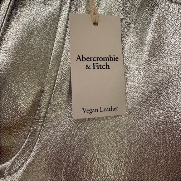 Abercrombie and Fitch Silver Metallic High-Rise 90’s Straight Pants - Picture 9 of 12